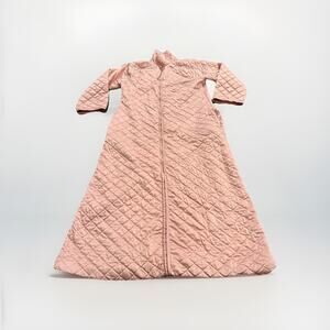 Vtg Vanity Fair Peach Pink Robe 3/4 Zip Nightgown Long Sleeve Size S USA *Flaws*